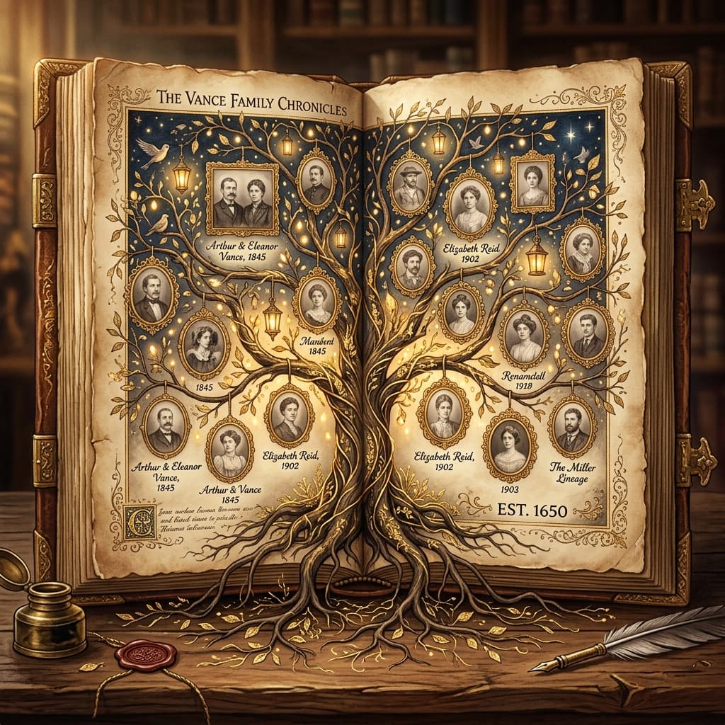 llibre d'història familiar custom artwork